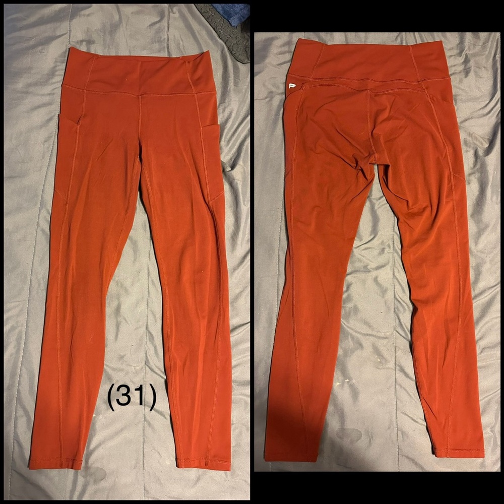 Fabletics Orange Leggings Athletic Wear